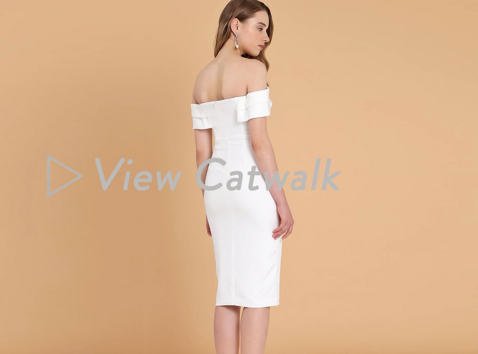 DOUBLE LAYER BARDOT MIDI DRESS