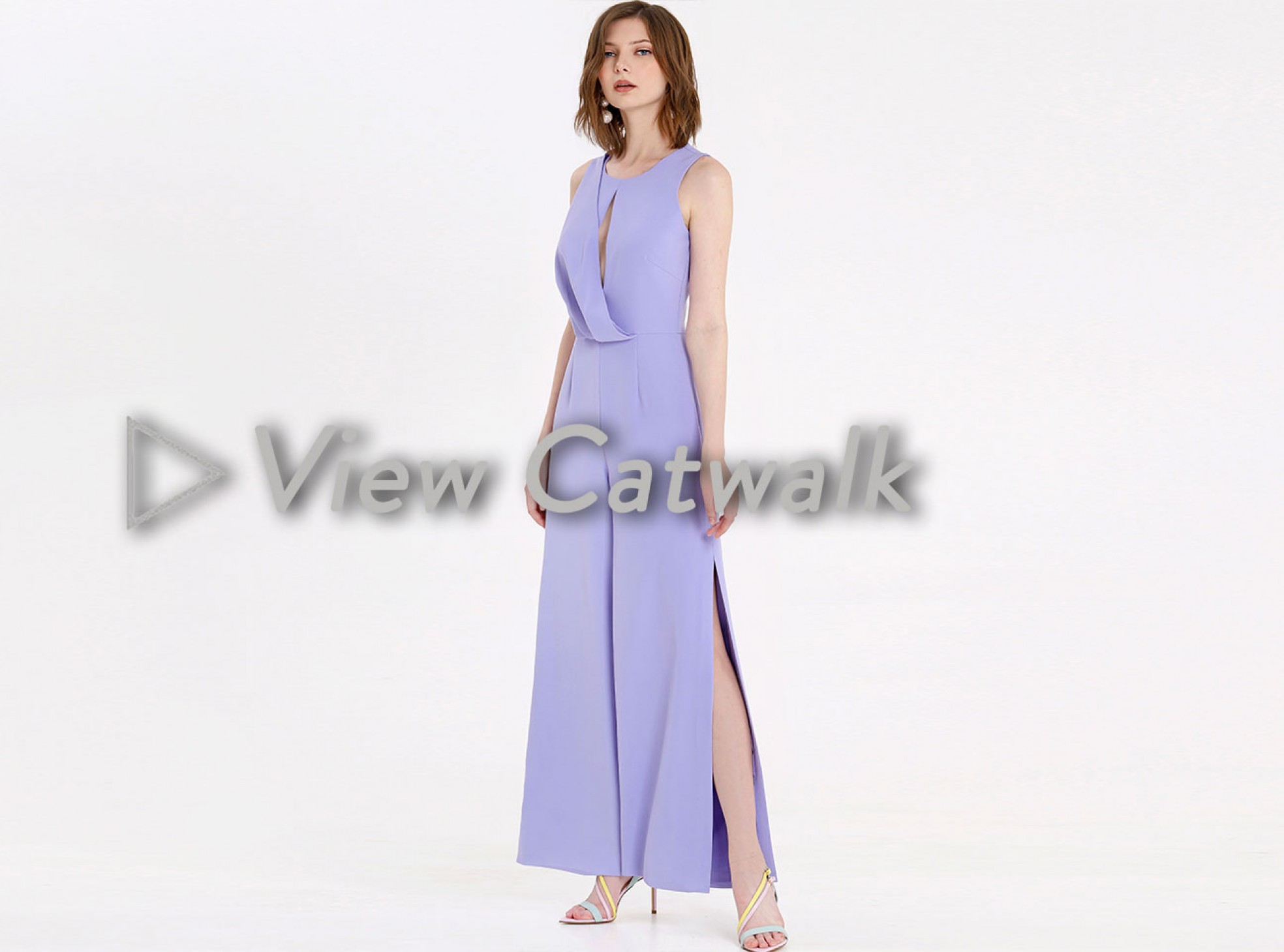 draped asymmetric wide leg jumpsuit