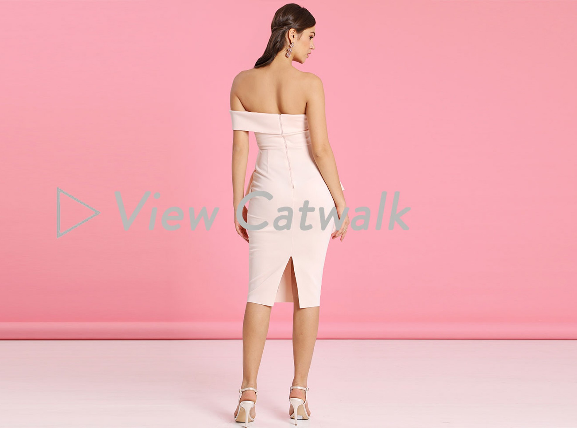 origami off shoulder peplum midi dress