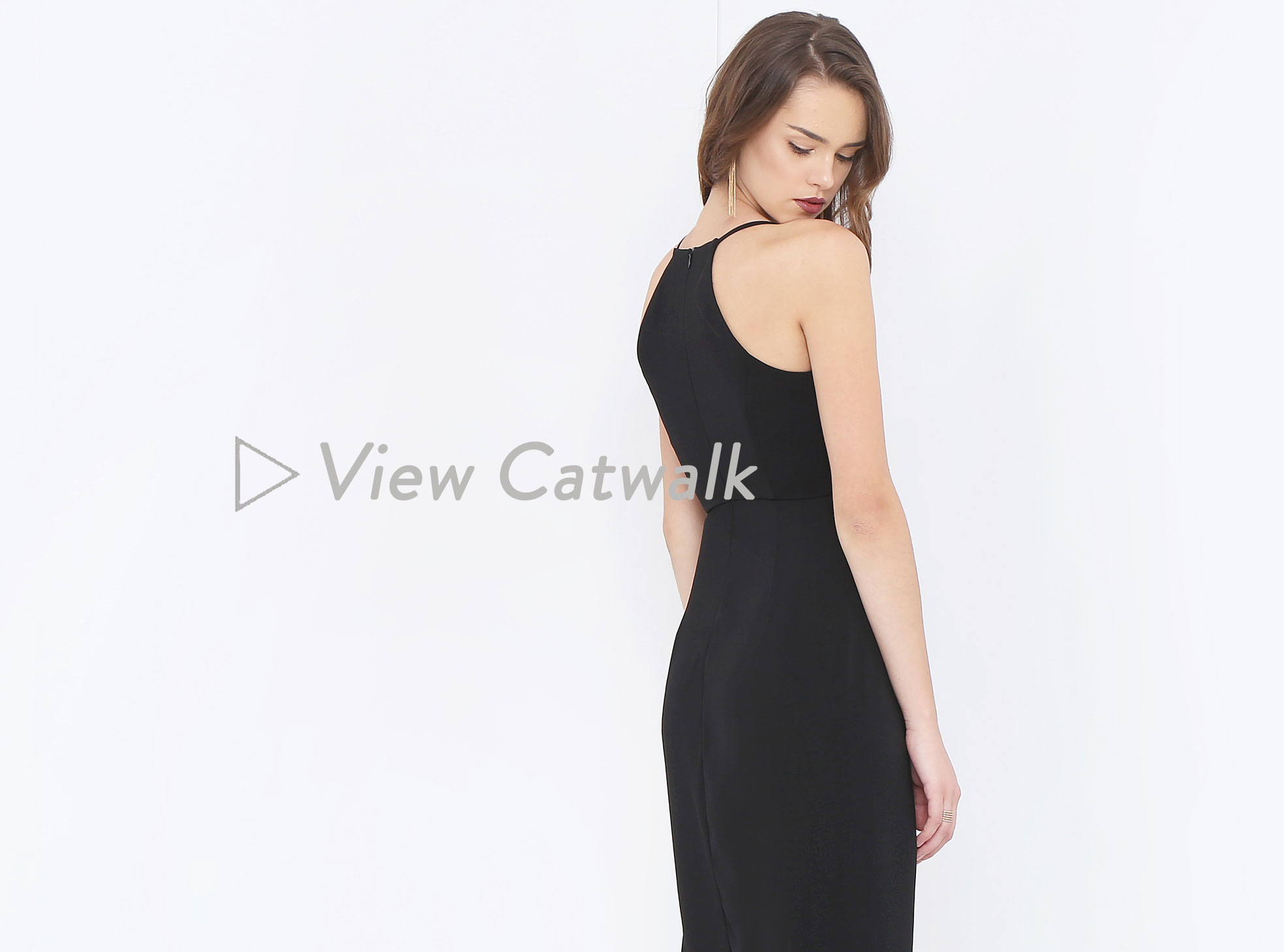 HIGH NECK RUCHED DRESS